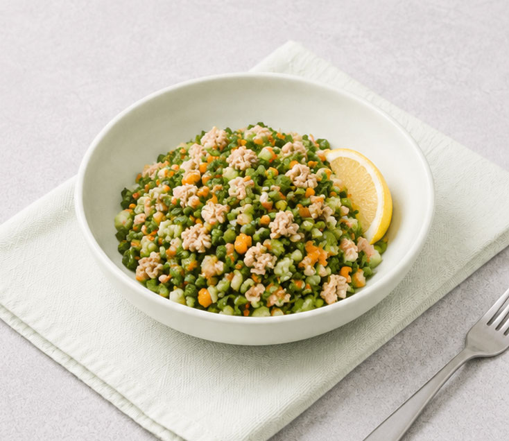 Grain salad with vegetables lemon