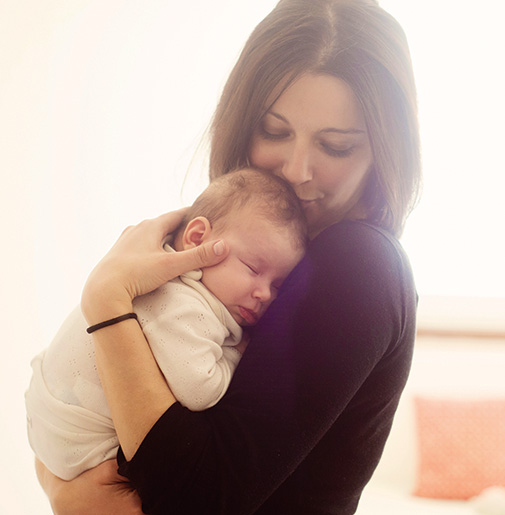 Mom child hug image