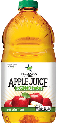 Freedom's Choice apple juice bottle