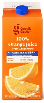 Good and Gather orange juice carton