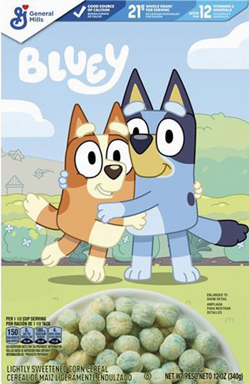 Two cartoon dogs hugging in a scenic park.