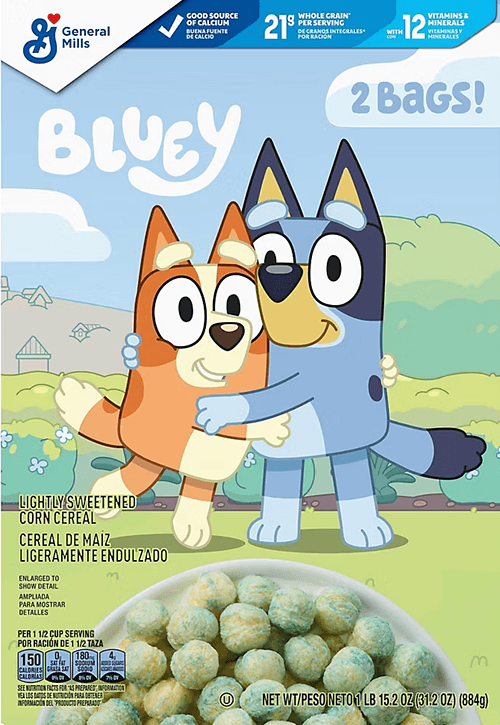 Bluey cereal box