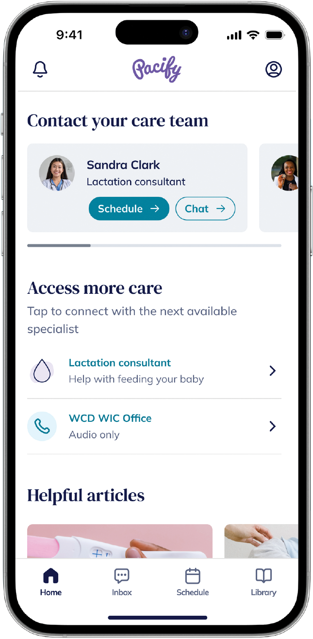 Pacify app home screen on a smartphone