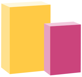 Two colored cereal boxes on display